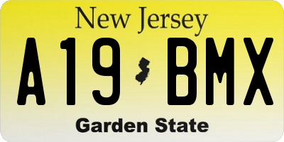 NJ license plate A19BMX