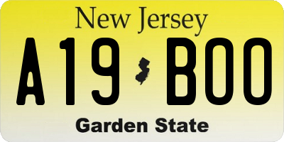 NJ license plate A19BOO