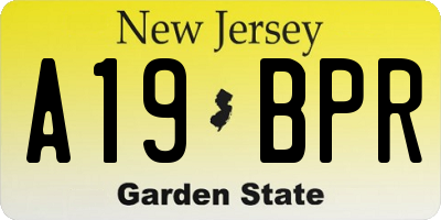 NJ license plate A19BPR