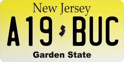 NJ license plate A19BUC
