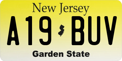 NJ license plate A19BUV