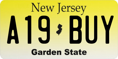 NJ license plate A19BUY