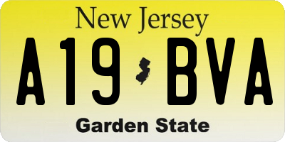 NJ license plate A19BVA