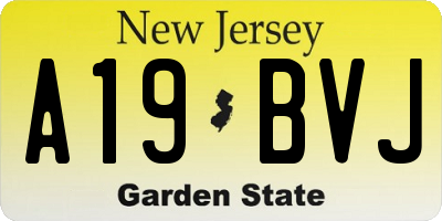 NJ license plate A19BVJ
