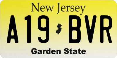 NJ license plate A19BVR