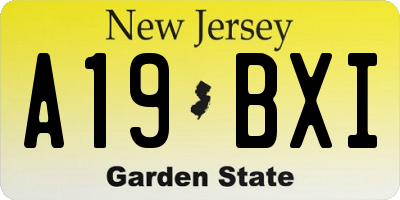NJ license plate A19BXI