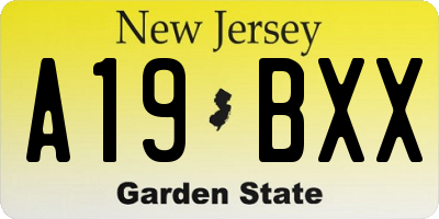 NJ license plate A19BXX
