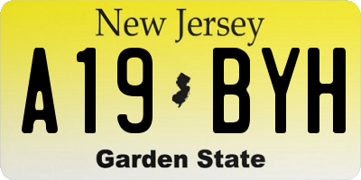 NJ license plate A19BYH