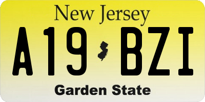NJ license plate A19BZI