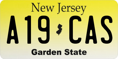 NJ license plate A19CAS