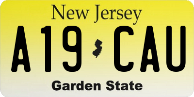 NJ license plate A19CAU