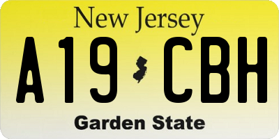 NJ license plate A19CBH