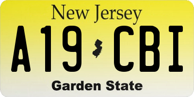 NJ license plate A19CBI