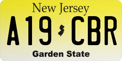 NJ license plate A19CBR