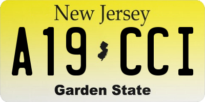 NJ license plate A19CCI