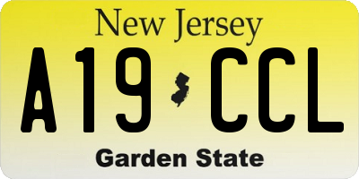 NJ license plate A19CCL