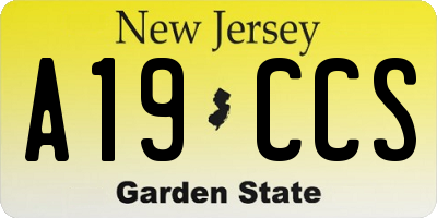 NJ license plate A19CCS