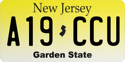 NJ license plate A19CCU