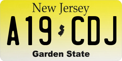 NJ license plate A19CDJ