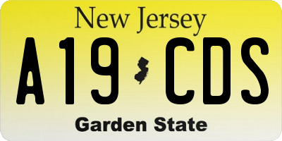 NJ license plate A19CDS