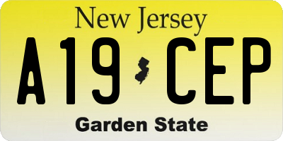 NJ license plate A19CEP