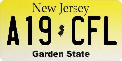 NJ license plate A19CFL