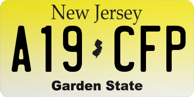 NJ license plate A19CFP
