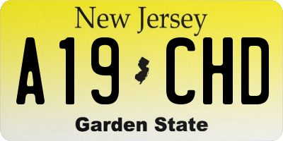 NJ license plate A19CHD