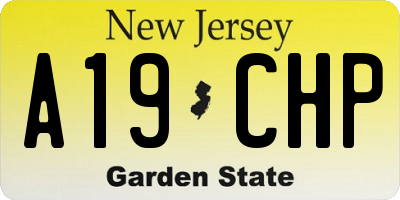 NJ license plate A19CHP