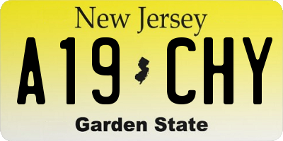 NJ license plate A19CHY