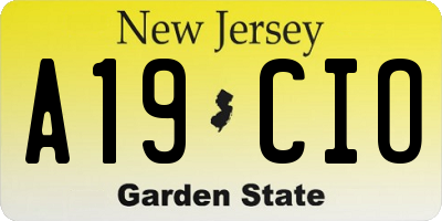 NJ license plate A19CIO