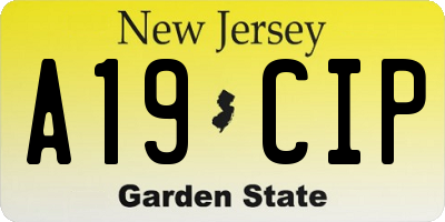 NJ license plate A19CIP