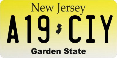 NJ license plate A19CIY
