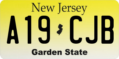 NJ license plate A19CJB