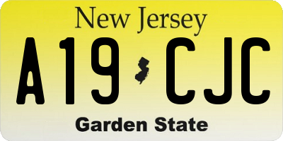 NJ license plate A19CJC