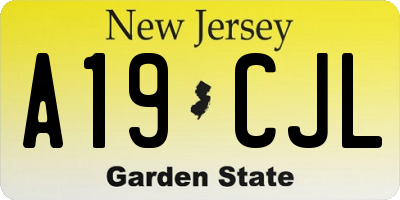 NJ license plate A19CJL