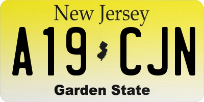 NJ license plate A19CJN