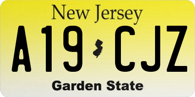 NJ license plate A19CJZ