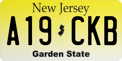 NJ license plate A19CKB