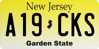 NJ license plate A19CKS