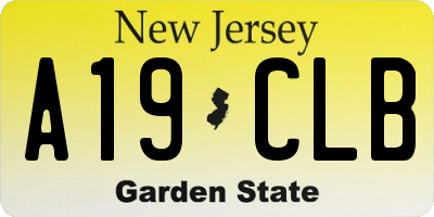NJ license plate A19CLB