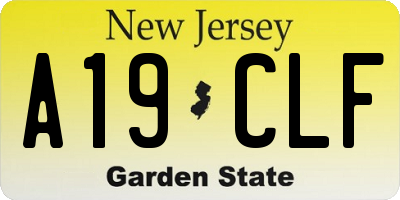 NJ license plate A19CLF