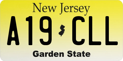 NJ license plate A19CLL