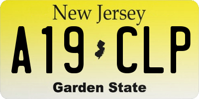 NJ license plate A19CLP
