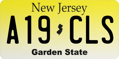 NJ license plate A19CLS