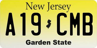 NJ license plate A19CMB