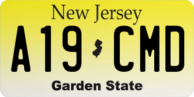 NJ license plate A19CMD