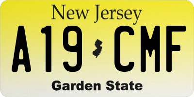 NJ license plate A19CMF