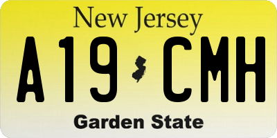 NJ license plate A19CMH