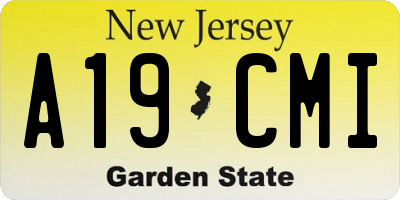 NJ license plate A19CMI
